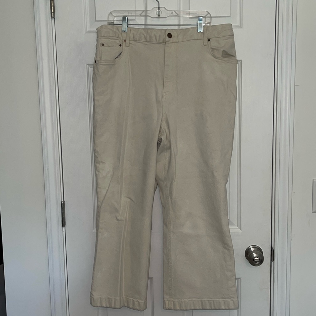Boden Denim Flare Jeans Size 16/18r White/Off White Jeans